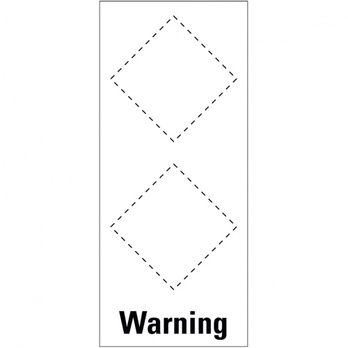 Aufkleber I Grundetikett Warning, für 2 GHS-Piktogramme, Folie, selbstklebend, 168x88mm Image