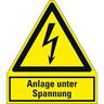 Schild I Warn-Kombischild Anlage unter Spannung, Kunststoff, 210x240mm, ASR A1.3, DIN EN ISO 7010 W012