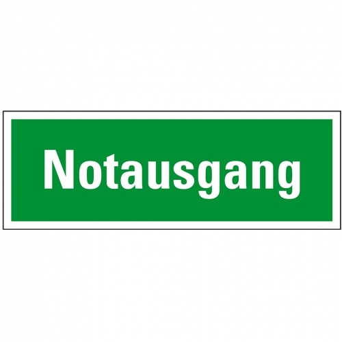 Schild I Rettungszeichen Notausgang, praxisbewährt, Kunststoff, 297x105mm Image