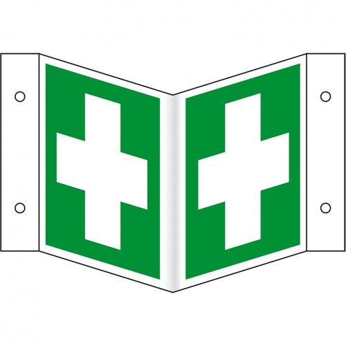 Schild I Rettungs-Nasenschild Erste Hilfe, Kunststoff, 200x200mm, ASR A1.3, DIN EN ISO 7010 E003 Image