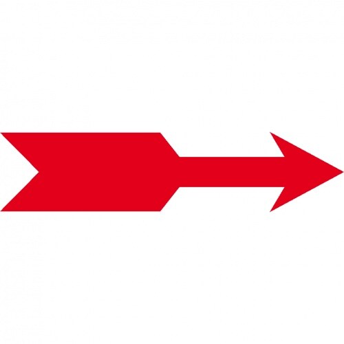 Aufkleber I Drehrichtungspfeil, RoHS konform, rot, Folie, selbstklebend, 60x10mm, 5/Bogen Image