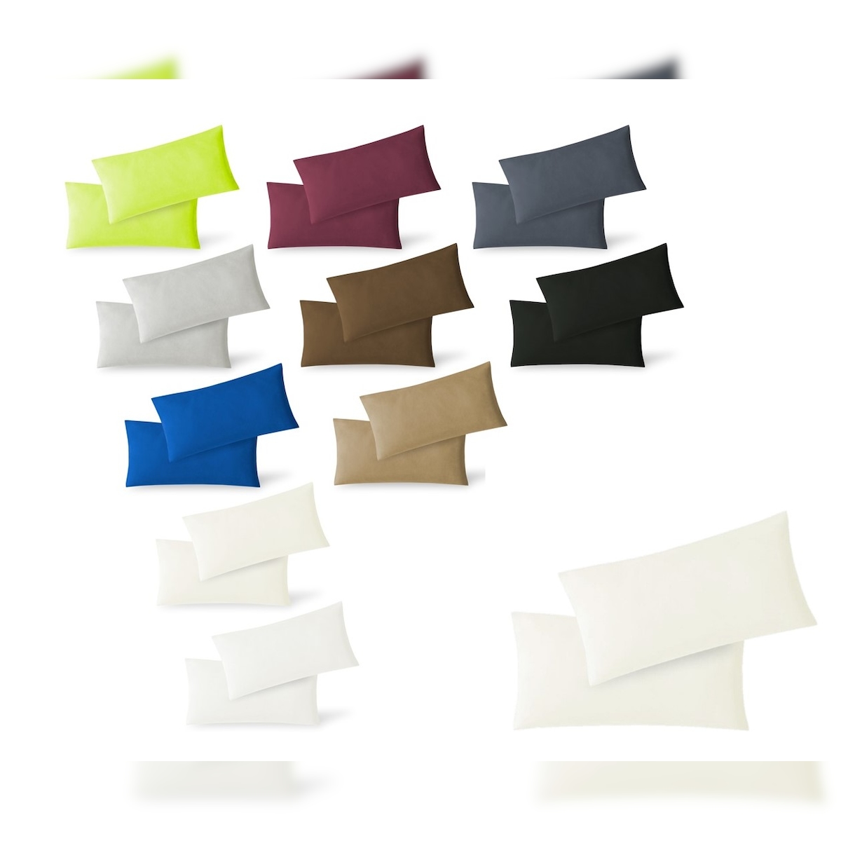 EXKLUSIV HEIMTEXTIL Jersey Kissenbezug Hülle 2 Sparpack Set mit Reißverschluss hochwertige Qualität 40 x 60 cm natur Image