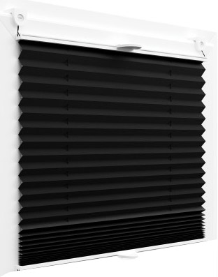 Plissee Faltrollo inkl. Klemmträger schwarz 35x120 cm Jalousie Image