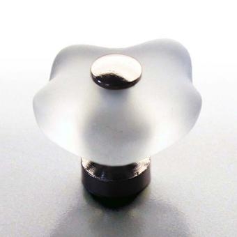 Möbelknauf Blume 36mm Chrom, kristall matt Image