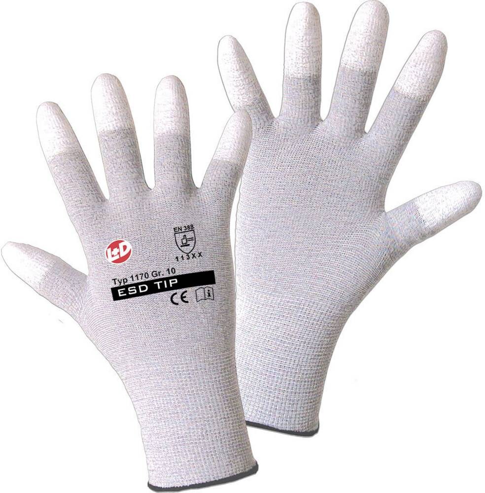 L+D worky ESD TIP 1170-7 Nylon Arbeitshandschuh Größe (Handschuhe): 7, S EN 388:2016 CAT II 1 Paar Image