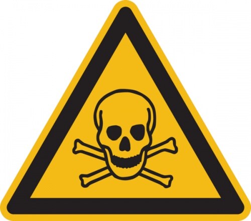 König Werbeanlagen Warnschild, Warnung vor giftigen Stoffen W016 - ASR A1.3 (DIN EN ISO 7010) - 200x1.5 mm Kunststoff Image