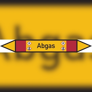 Rohrleitungskennzeichen Abgas - 100x15 mm Folie selbstklebend Image