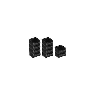 PROREGAL 10x Leitfähige Sichtlagerbox 1.0 | HxBxT 6x10x10cm | 0,4 Liter | ESD, Sichtlagerbehälter, Sichtlagerkasten Image