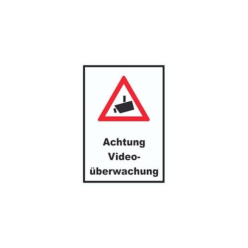 Achtung Videoüberwachung Schild A6 Rückseite selbstklebend