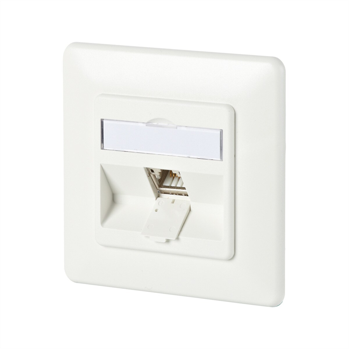 METZ CONNECT C6Amodul 1 Port 180°M UP-Dose, reinweiß RAL9010 Image