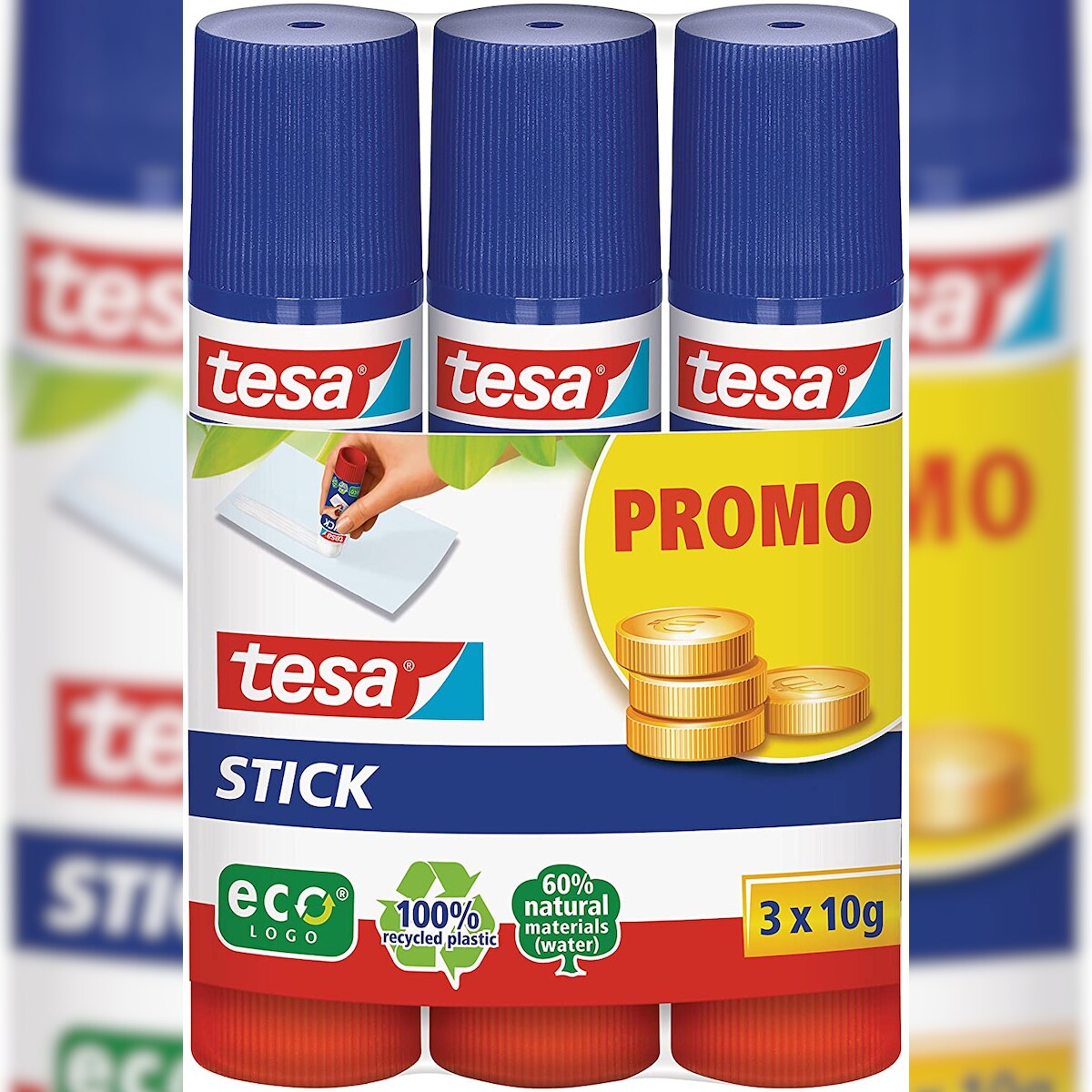 3x tesa 57087-00200-01 ecoLogo Stick Klebestift 10 g Image