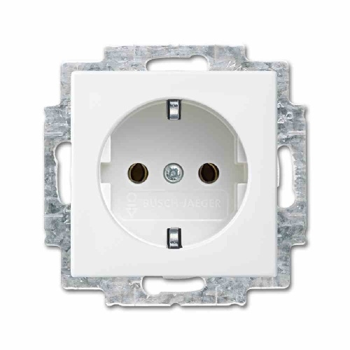 Busch-Jaeger Busch-balance SI Steckdose, 1f, alpinweiß, glänzend, Unterputz, horizontal/vertikal, IP20, Zentralplatte Image