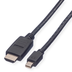 VALUE Mini DisplayPort Kabel, Mini DP-HDTV, ST/ST, schwarz, 1 m Image