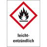 Aufkleber I Gefahrensymbol Flamme GHS 02, leichtentzündlich, Folie, 26x37mm, 12/Bogen, GHS-Verordnung