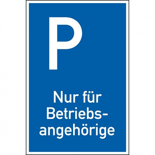 Schild I Parkplatzschild Nur für Betriebsangehörige, spitze Ecken, Kunststoff, 250x400mm Image