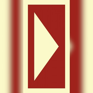 Schild Richtungsangabe für Brandschutzeinrichtungen, Kunststoff, nachleucht., 74x148 mm Image