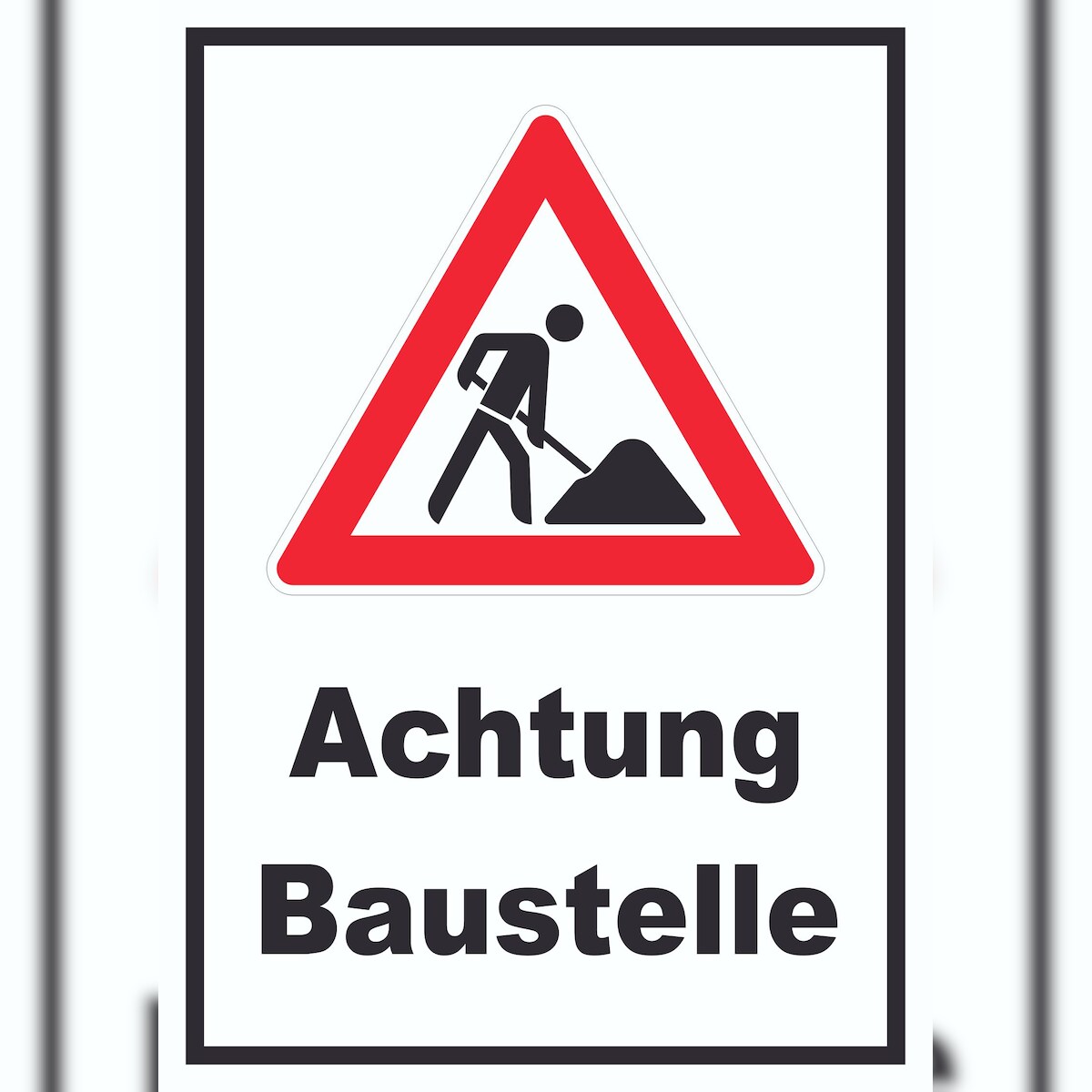 HB-Druck Achtung Baustelle Schild Arbeitsstelle A6 (105x148mm) Image