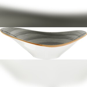 Bonna Premium Porcelain ASCSTR10KS Aura Space Bowl Schale, Dipschale, Aperitif, 7.5x10cm, 45ml, Porzellan, grau, 1 Stück Image