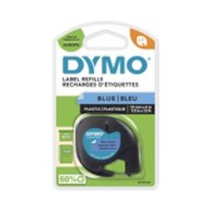 Dymo LT S0721650 / 91205 Authentic LetraTag Schriftband Selbstklebend Blau 12 mm x 4m Image