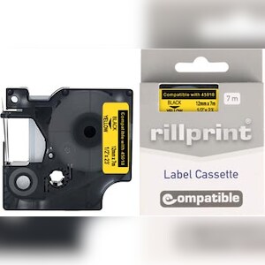rillstab Schriftbandkassette, schwarz/gelb, 12 mm x 7 m Image