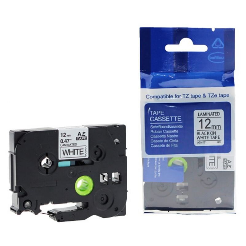 rillstab Schriftbandkassette schwarz/rot, 12 mm x 8 m Image