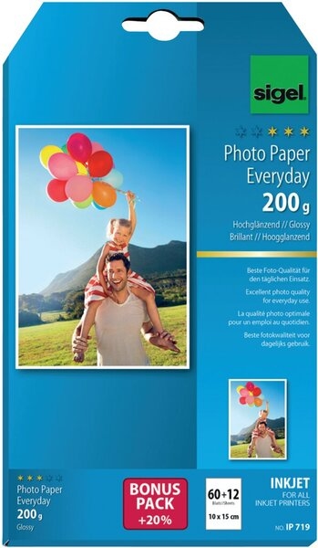 Sigel InkJet-Plus-Photo-Papier 10x15cm 200g hochglänzend weiß Image