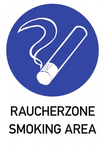 Raucherzone - Smoking Area, Kombischild, Folie, 210x297 mm Image