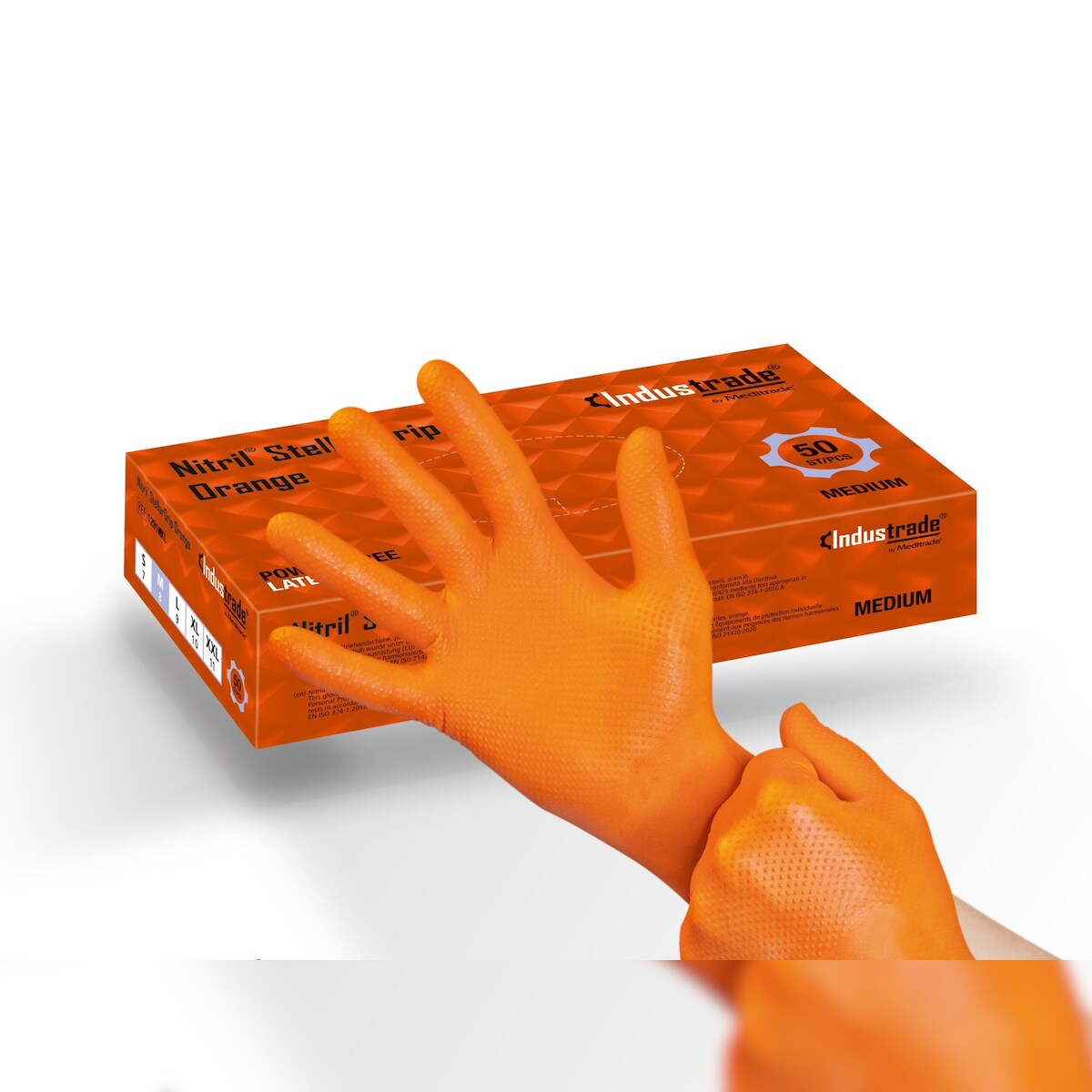 Meditrade Nitril StellarGrip orange Gr.M Image