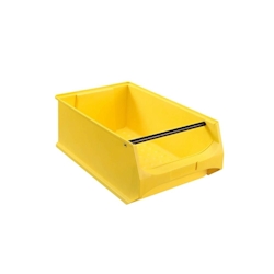 PROREGAL Gelbe Sichtlagerbox 5.1 mit Griffstange | HxBxT 20x30x50cm | 21,8 Liter | Sichtlagerbehälter, Sichtlagerkasten, Sichtlagerkastensortiment Image