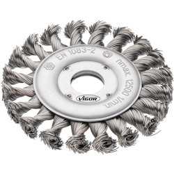 VIGOR Scheibenbürste für Winkelschleifer ? 115 mm ? gezopft ? V6804 Image