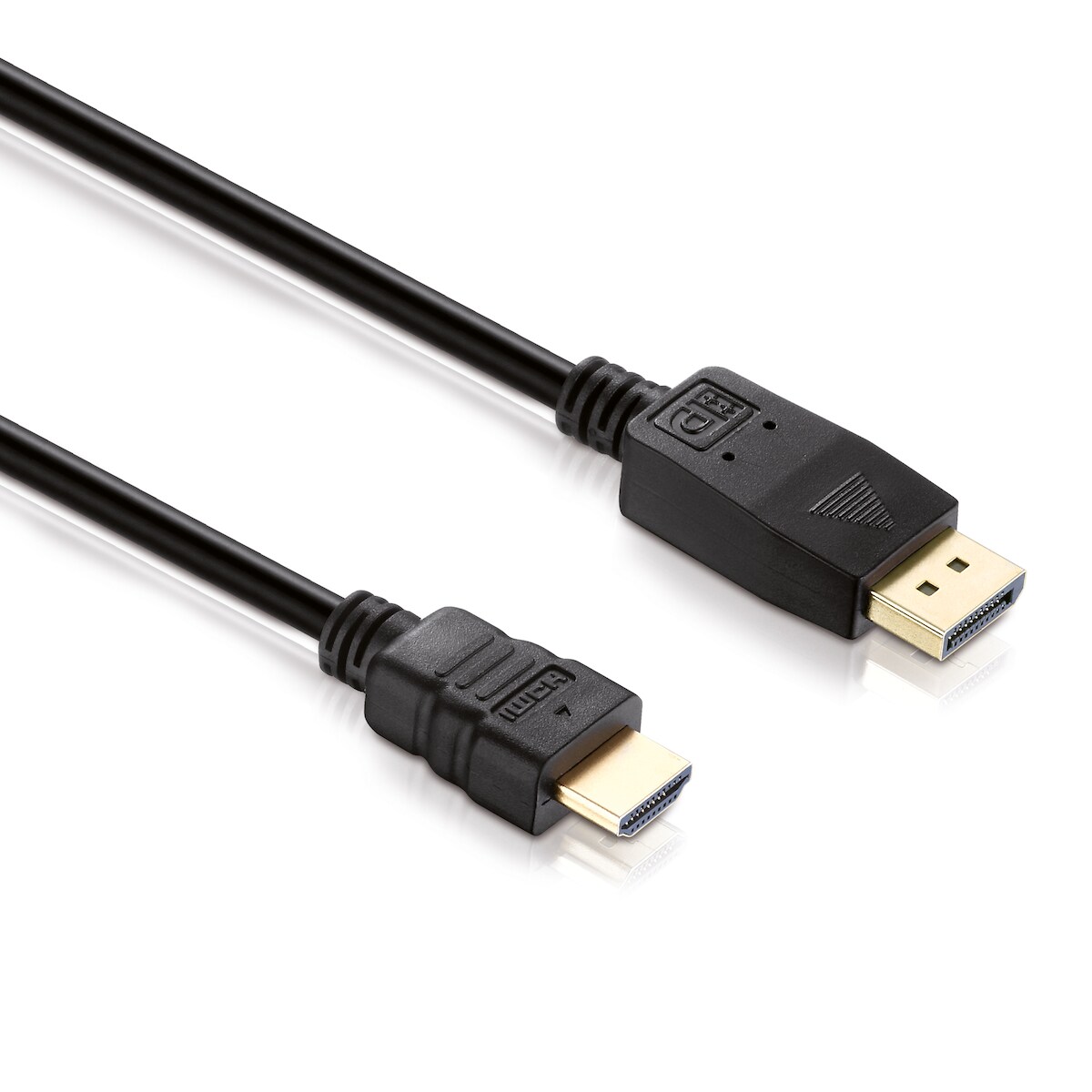 Helos Anschlusskabel, DisplayPort Stecker/HDMI Stecker, 4K, BASIC, 5,0m, schwarz Image