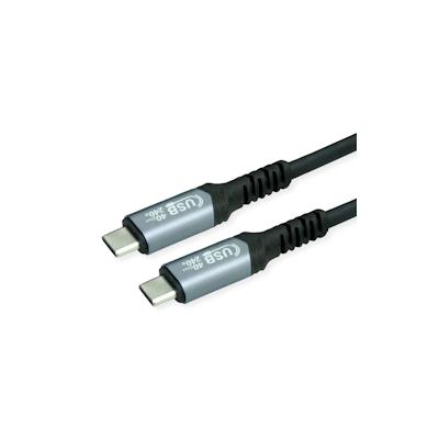 VALUE USB4 Gen3x2 Kabel, C–C, ST/ST, 40Gbit/s, 240W, schwarz, 1 m