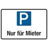 Parkplatzschild, Nur für Mieter, Aluverbund - 300 x 200 x 2 mm Aluverbund