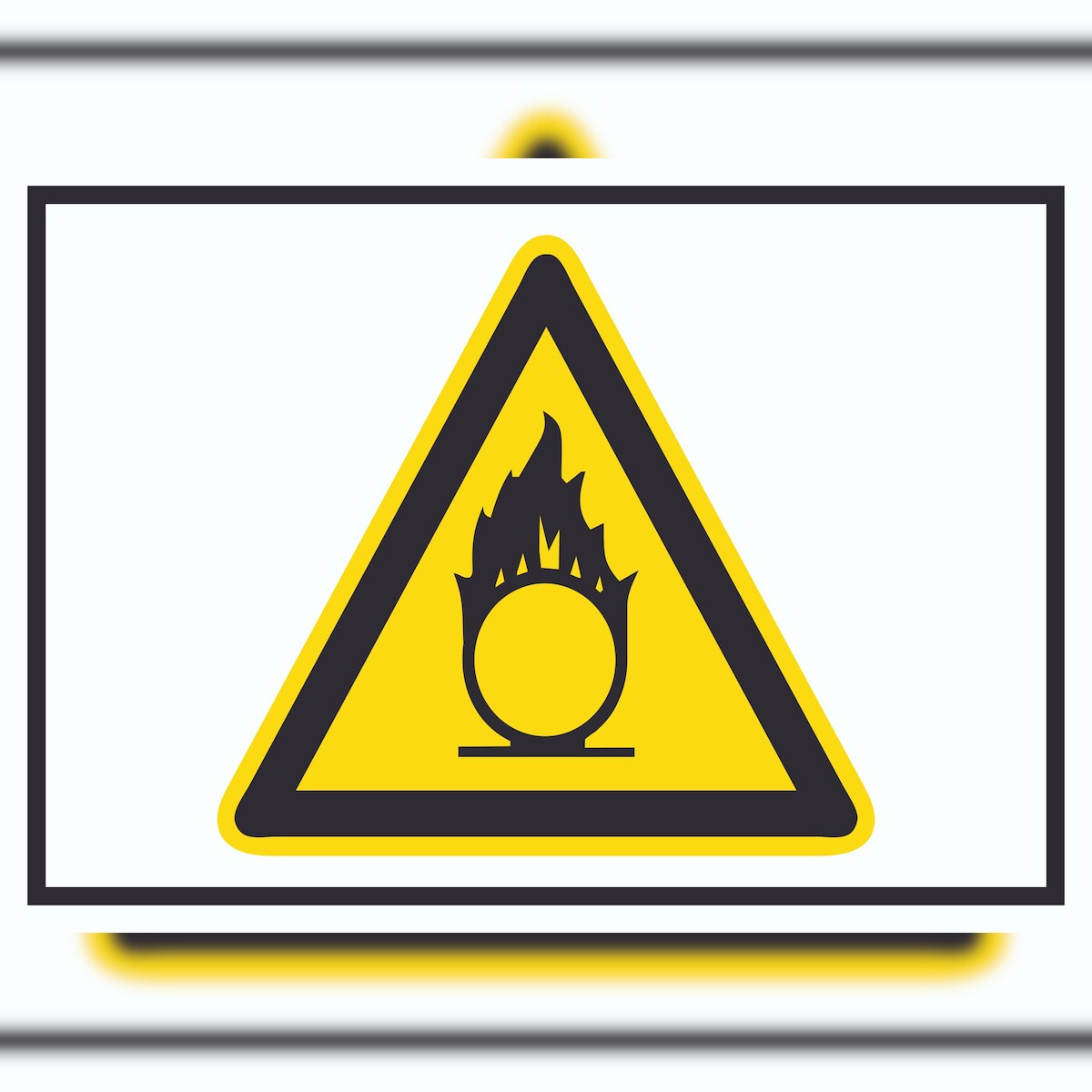 Vorsicht Brandfördernde Stoffe Symbol Schild A5 (148x210mm) Image