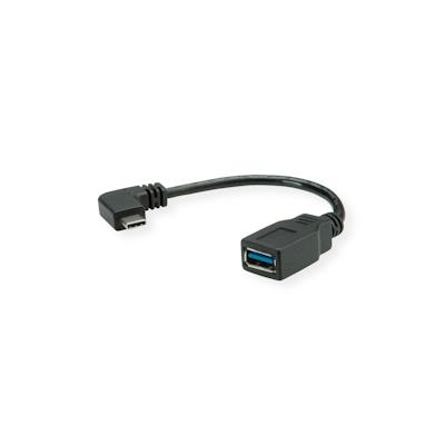 ROLINE USB 3.2 Gen 1 Kabel Typ C - Typ A, ST/BU, OTG, schwarz, 0,15 m