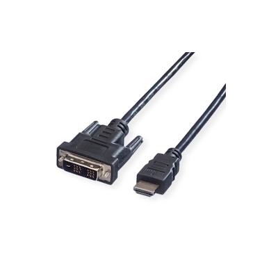 VALUE Kabel DVI (18+1) ST - HDMI ST, schwarz, 1 m