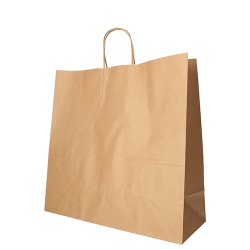 PAPSTAR 25 Tragetaschen, Papier 35 cm x 35 cm x 14 cm braun mit gedrehtem Tragegriff Image
