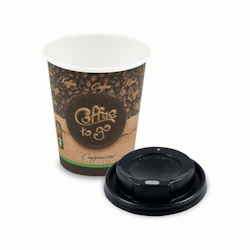 VEPATIM 100x Kaffeebecher M 'Coffee To Go' Cappuccino mit Trinkdeckel 250ml 280ml