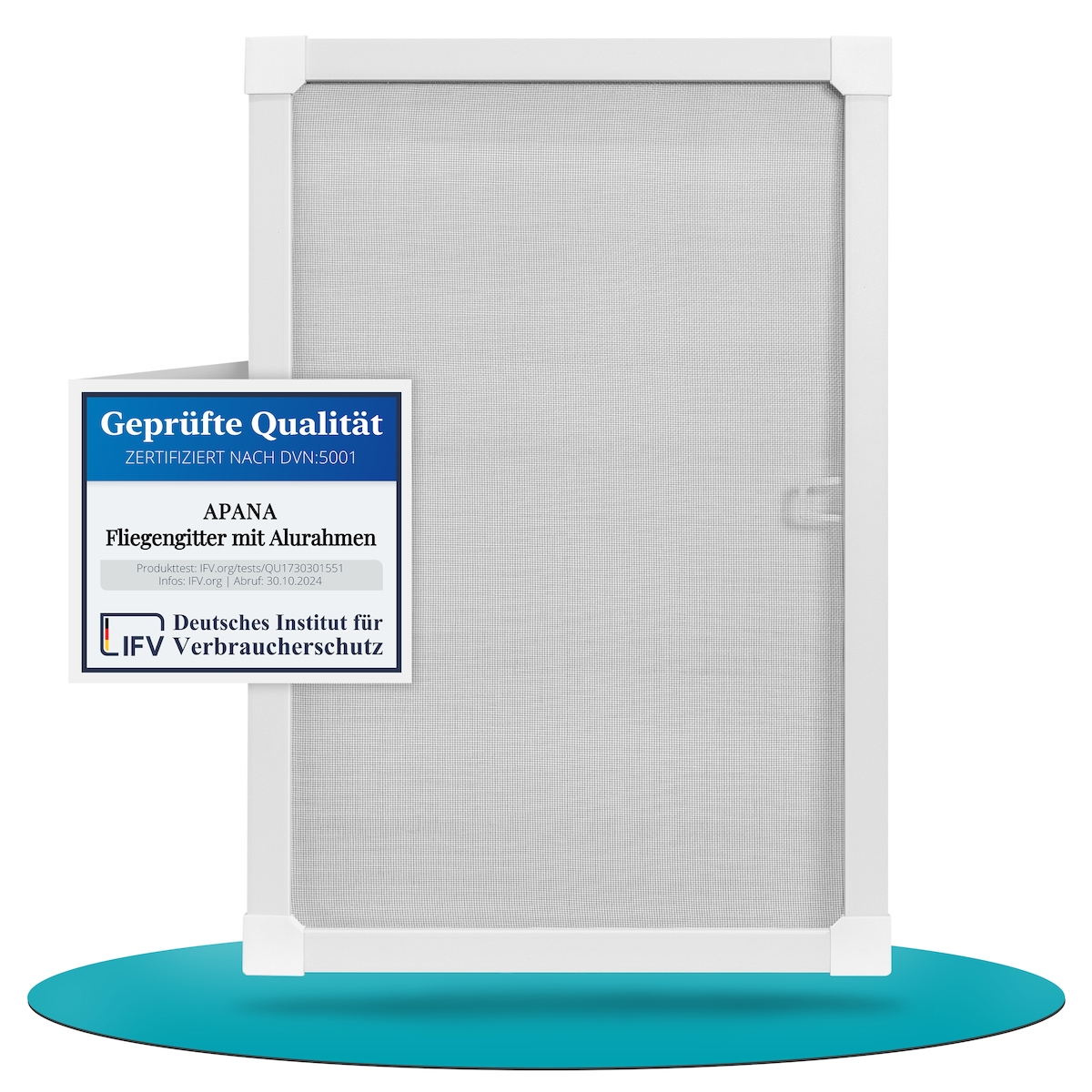 APANA Fliegengitter Insektenschutz Fenster Alu Rahmen nach auf Maß ohne Bohren Bausatz,Farbe:weiß (RAL9010),Größe (Breite x Höhe):40 x 60 cm Image