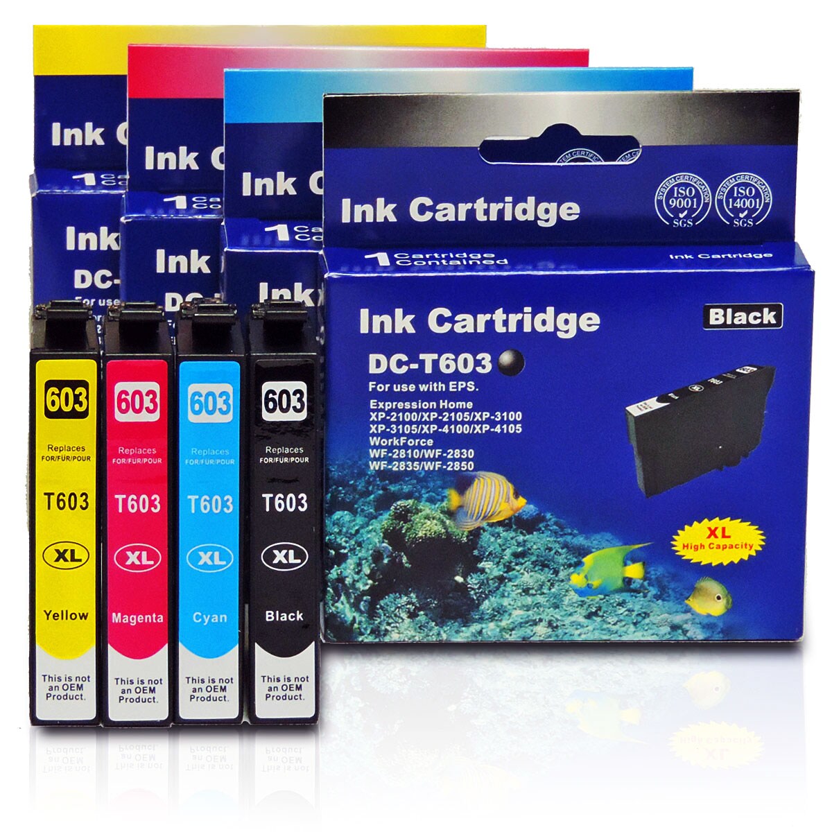 4er Set D&C Tinte für Epson WorkForce WF-2810DWF Drucker Image