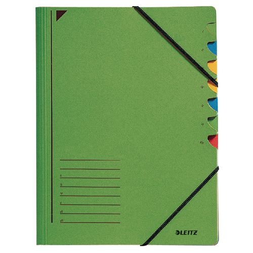 Leitz Ordnungsmappe DIN A4 Grün Karton Mit 7 Fächern 24,5 x 32 cm Image