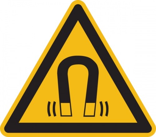 König Werbeanlagen Warnschild, Warnung vor magnetischem Feld W006 - ASR A1.3 (DIN EN ISO 7010) - 100 mm Folie selbstklebend Image