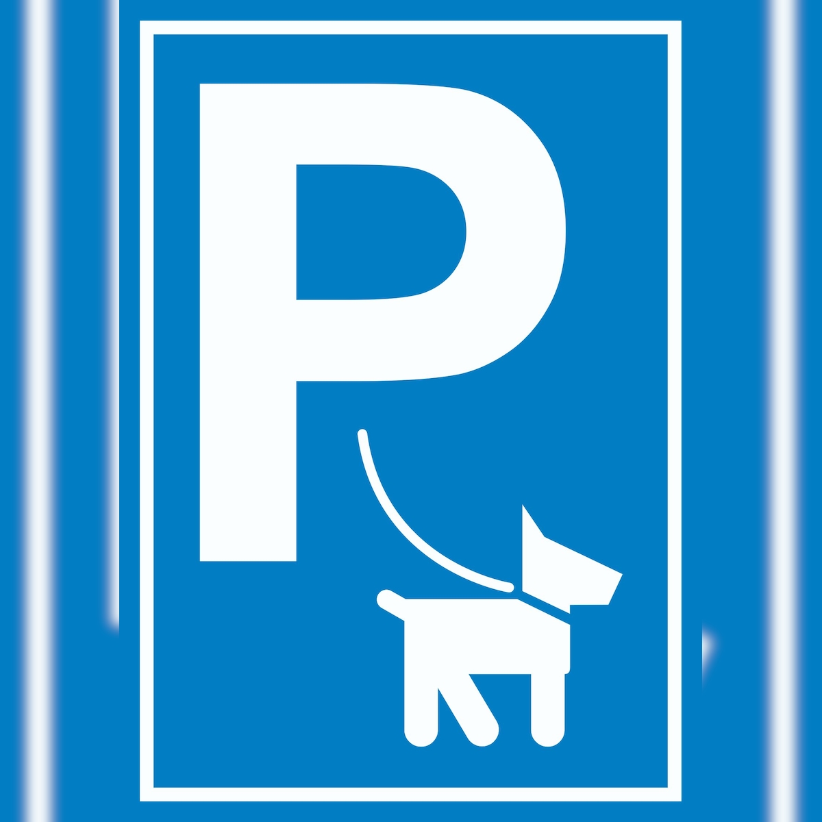 Hundeparkplatz Schild P Hunde A3 Rückseite selbstklebend Image
