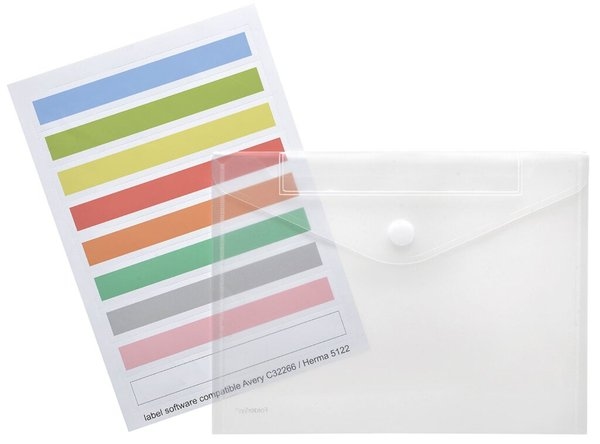 FolderSys PP-Umschlag A4 quer, mit Index Beschriftungsschild,transparent klar, Image