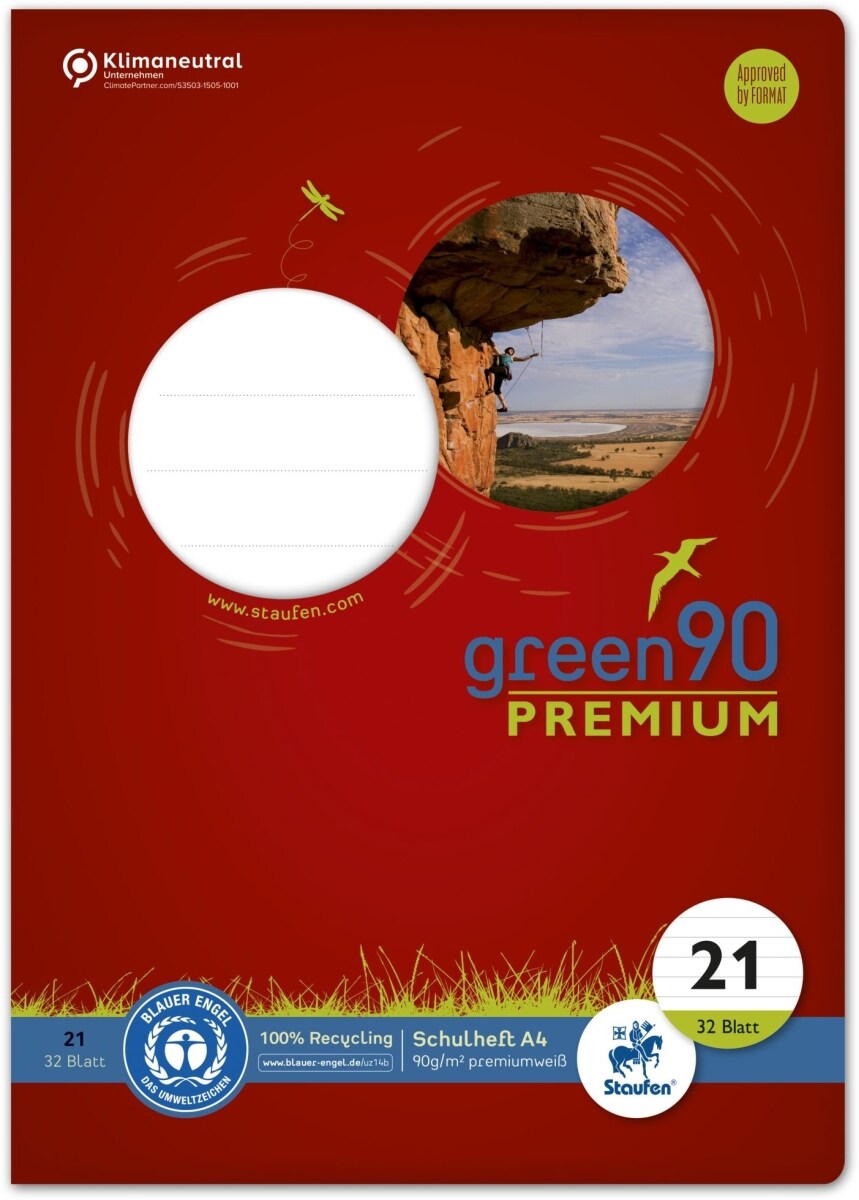 Heft - LIN21, A4, 32 Blatt, 90 g/qm, 9 mm liniert Image