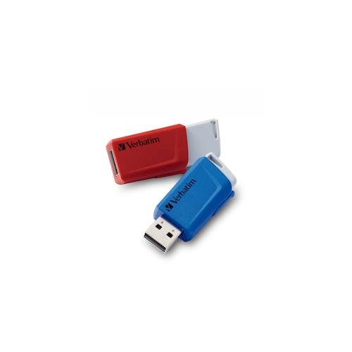 Verbatim Store ’n‘ Click – USB-Stick, USB 3.2 GEN1 – 2×32 GB, Rot/Blau