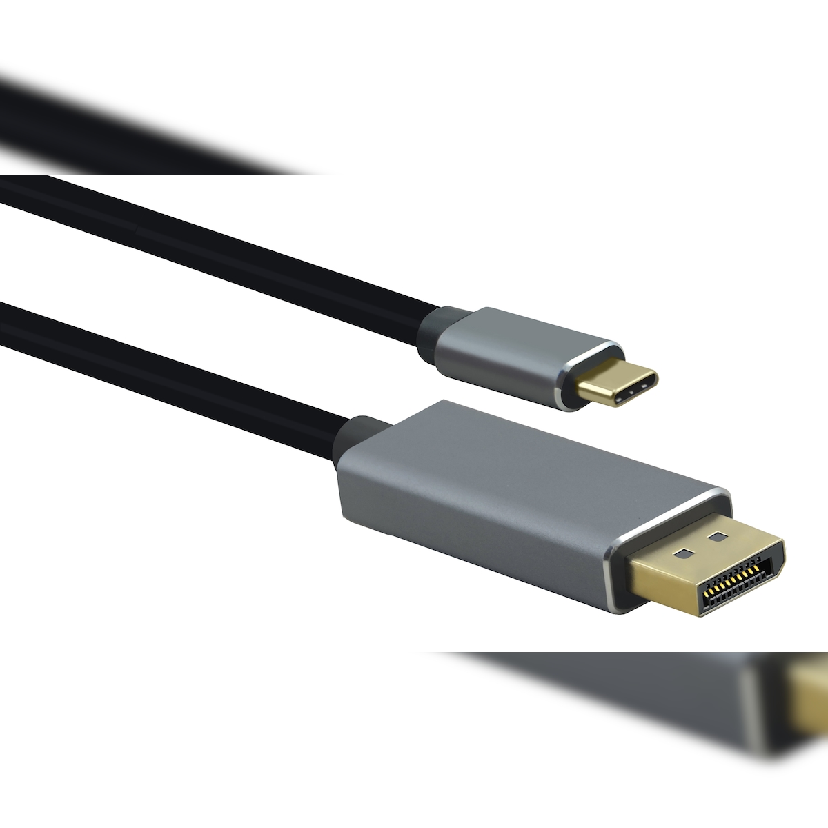 Helos Anschlusskabel, USB 3.1 Type-C™ St./DisplayPort St, PREMIUM, 1,8m, schwarz Image