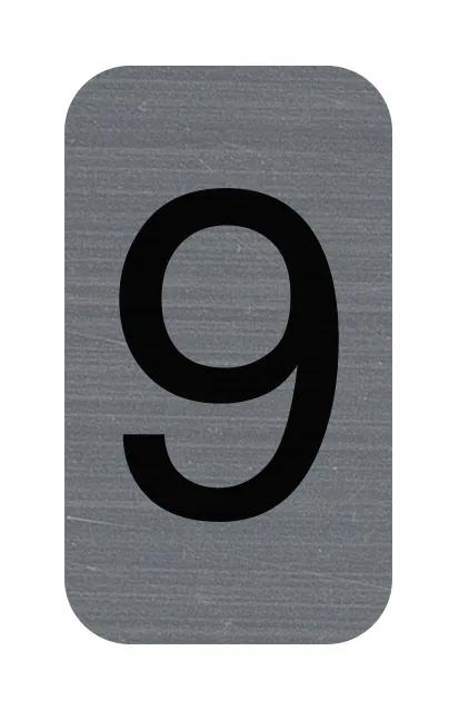 Exacompta 67189E 1x Hinweisschild selbstklebend, Aluminiumoptik, Zahl 9 2,5x4,4 cm - Grau Image