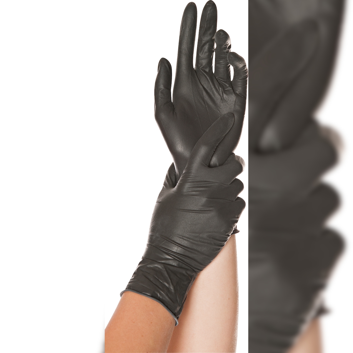 Hygostar Einmalhandschuhe Diablo, Latex, ungepudert, Größe L, schwarz, 100 Stück Image
