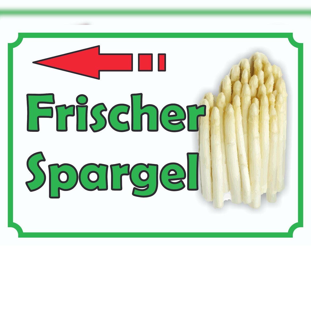 Verkaufsschild Schild Spargel links A5 Rückseite selbstklebend Image